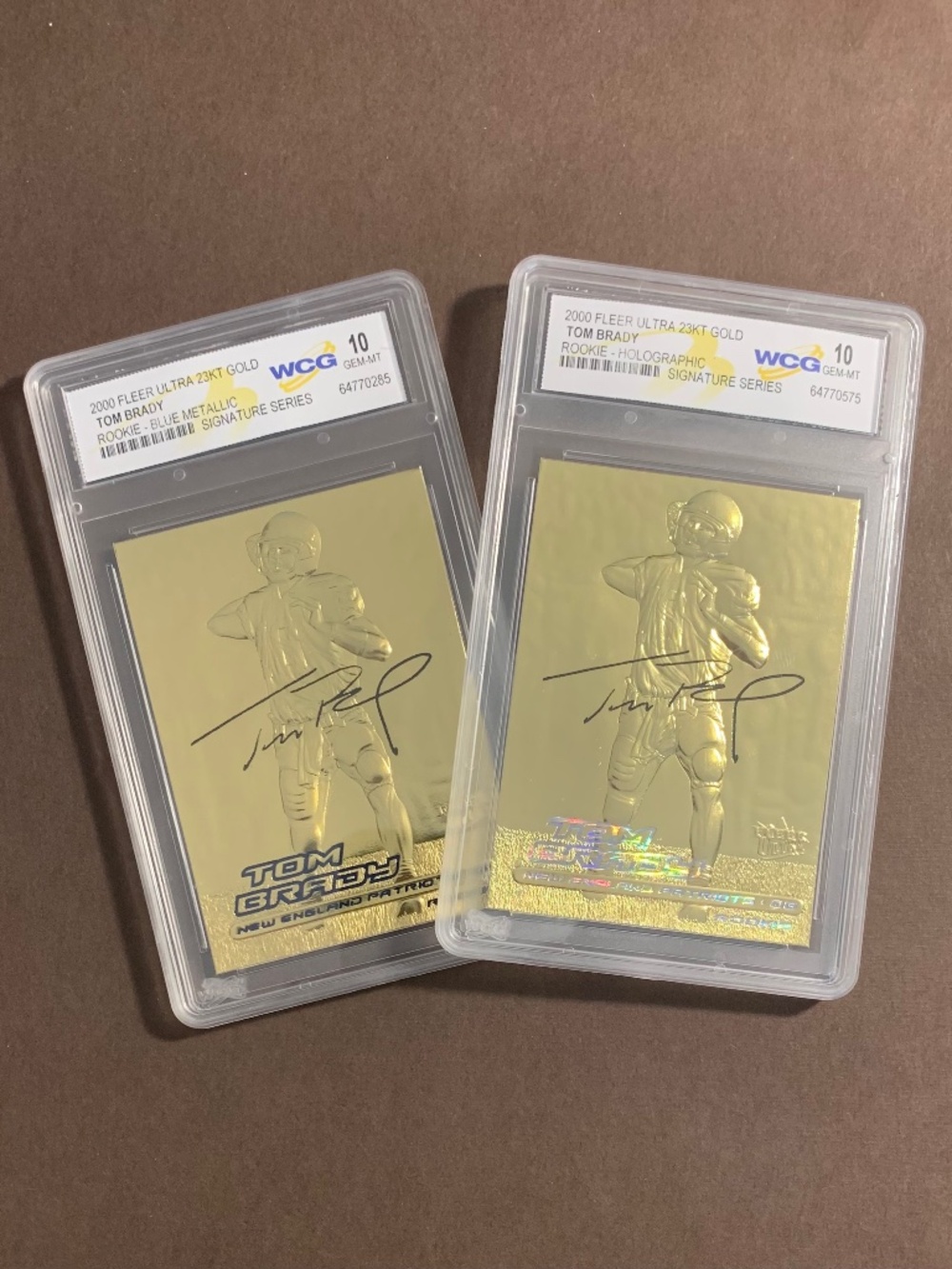 (2) TOM BRADY ROOKIE CARDS (RC) 2000 Fleer Ultra Graded **Gem Mint 10